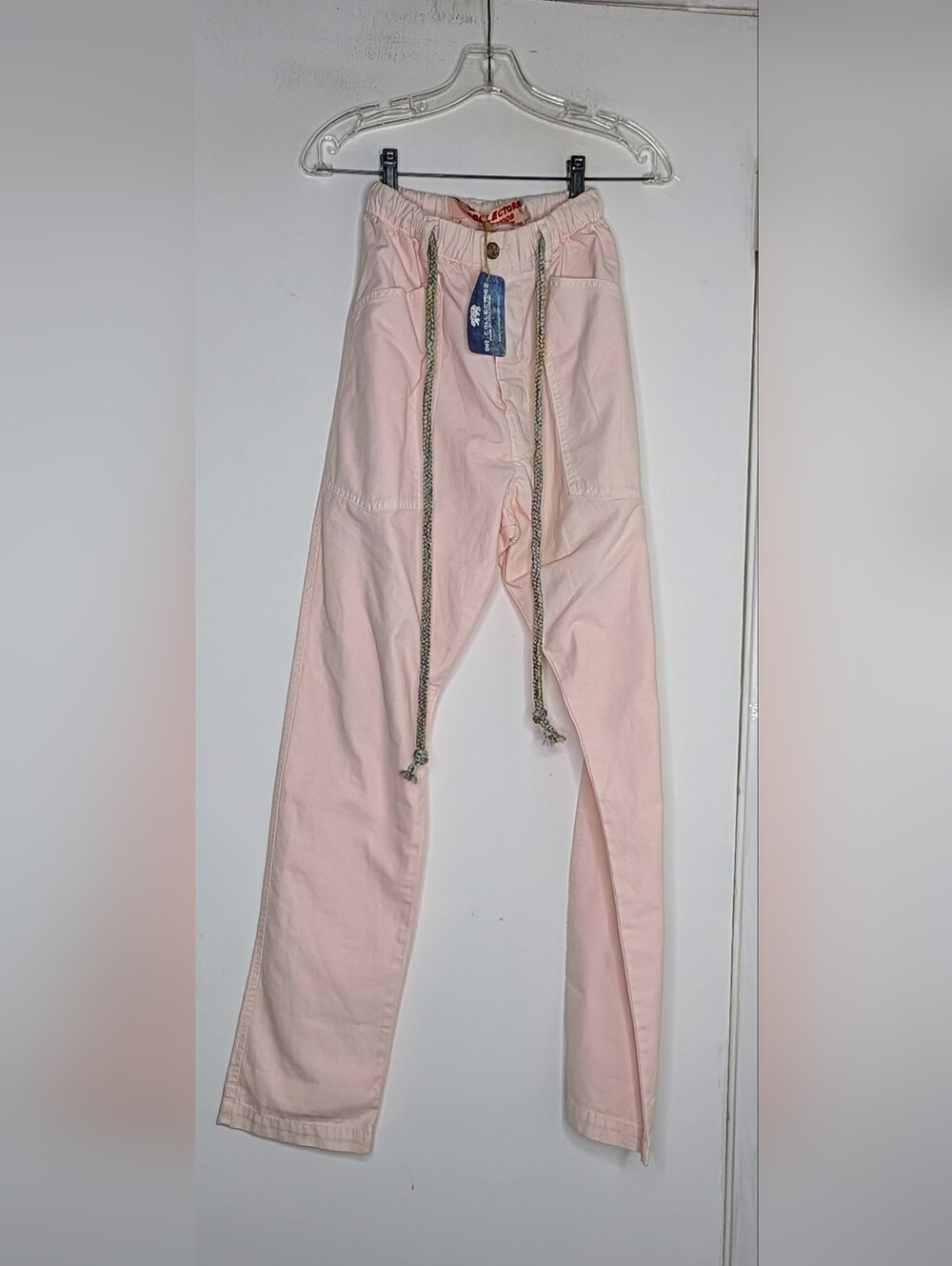 NWT DR. COLLECTORS p38 sunfaded dyes 6.5oz straight leg pants in pink, size XS